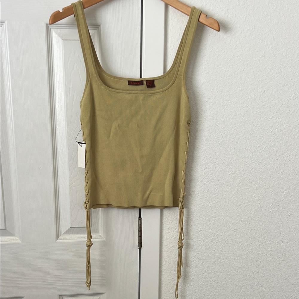 Chic Olive Camisole with Side Ties